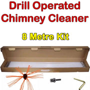 8 Meter Flexible Rod Drill Operated Chimney Cleaning Brush Kit