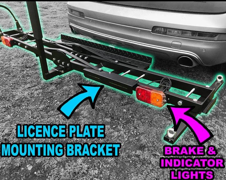 Motorbike Carrier with Ramp, Brake Light and Indicators