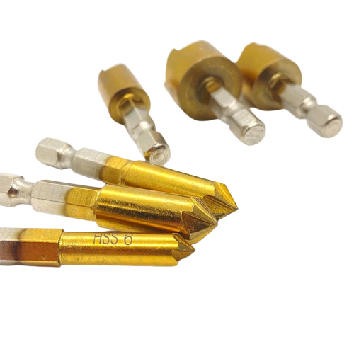 6 Piece Chamfer Countersink Deburring Drill Bit Set
