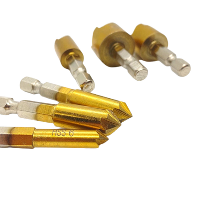 6 Piece Chamfer Countersink Deburring Drill Bit Set