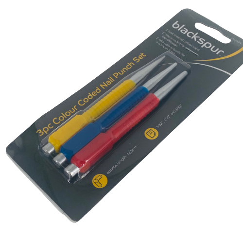 Colour Coded Nail Punch - 3 Pieces