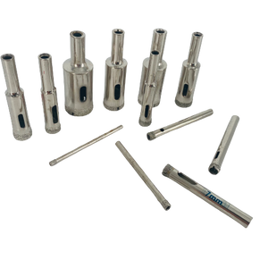 Diamond Tipped Glass Cutter Hole Saw - 12 Piece Set