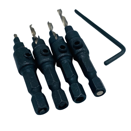 4x HSS Screw Countersink Bit Set