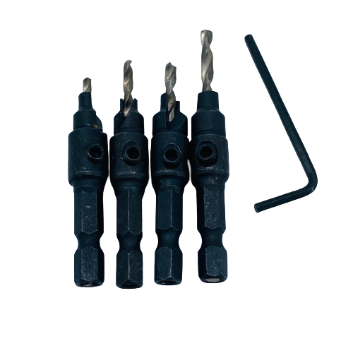 4x HSS Screw Countersink Bit Set