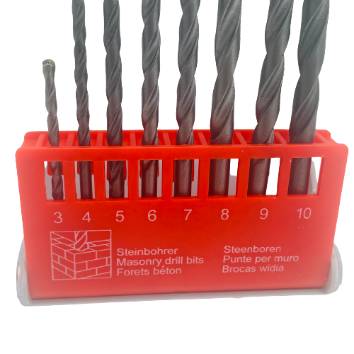 8pcs Masonry Hammer Drill Bit with Round Shank