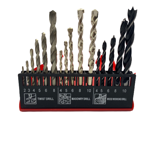16 Piece Combination Heavy Duty Drill Set