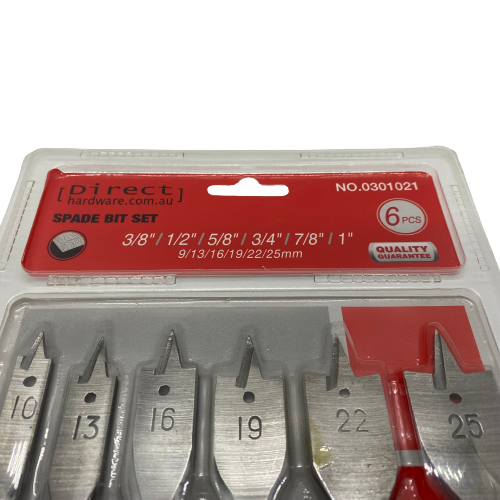 6 Piece Spade Wood Boring Bit Set