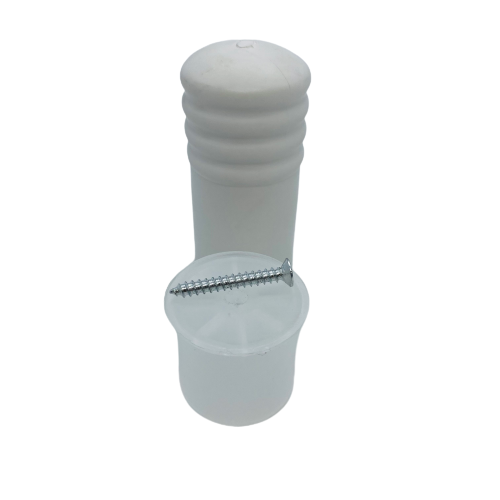 5 x White PVC Stop - 80MM LONG