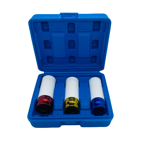 3 Piece Alloy Wheel Socket Set with Nylon Sleeve