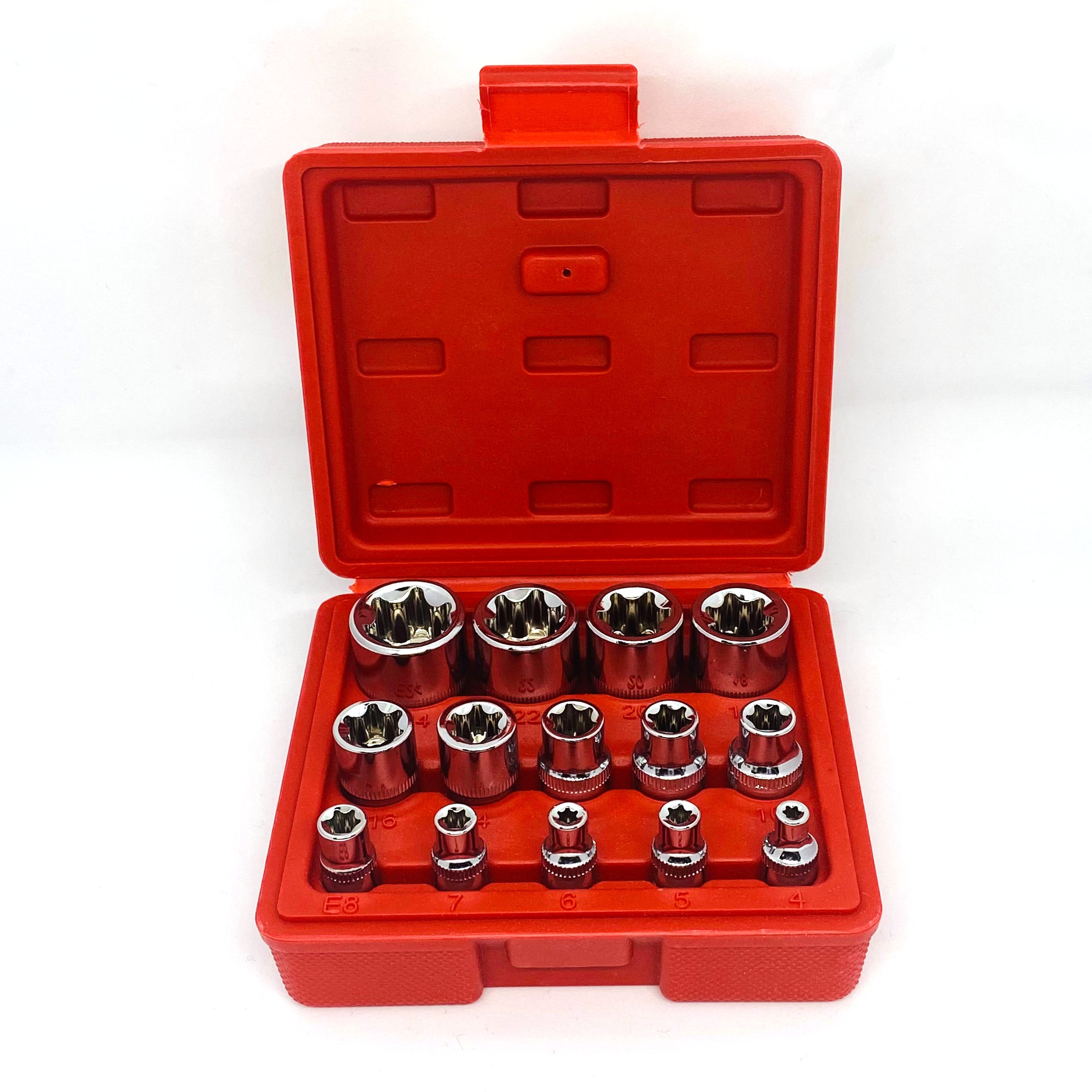 14 Piece External Torx Socket Set Female Bit