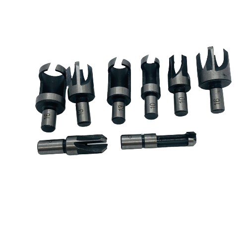 8 Piece Wood Plug Hole Cutter Set – Dowel Maker Cutting Tools, 10mm Shank Drill Bits, 247 Bid WW132