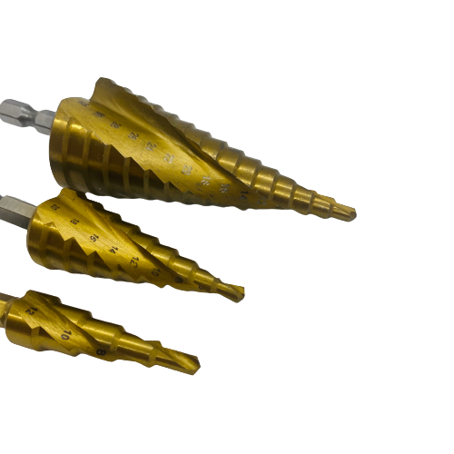 3 Piece HSS Spiral Step Drill Set 4-32mm