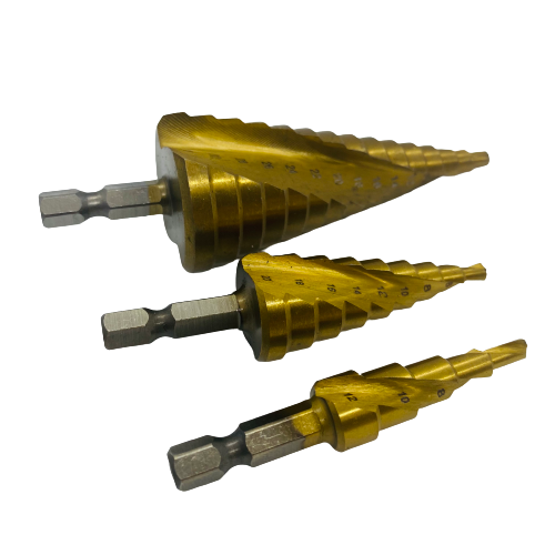 3 Piece HSS Spiral Step Drill Set 4-32mm