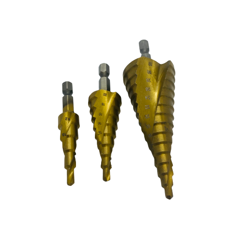 3 Piece HSS Spiral Step Drill Set 4-32mm
