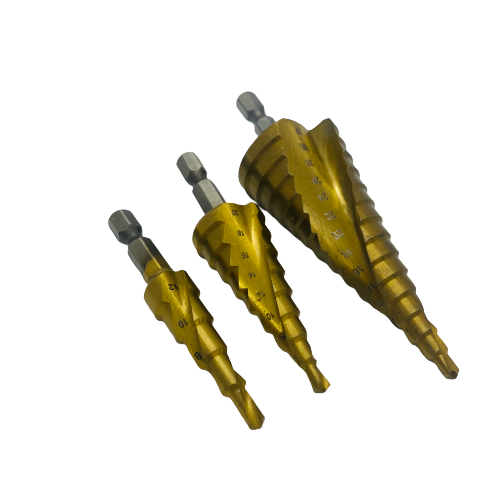 3 Piece HSS Spiral Step Drill Set 4-32mm