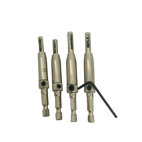 4 Piece Hex Shank Self-Centering Drill Bit Set