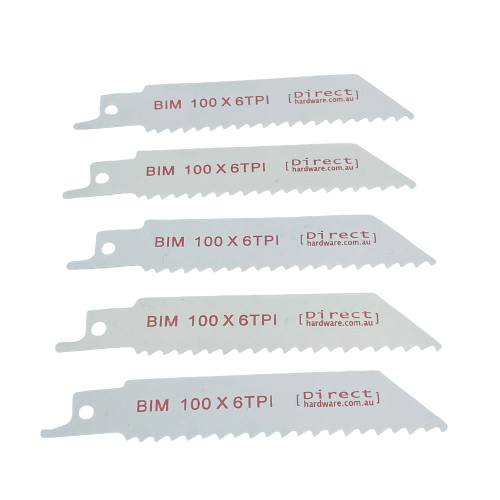 Reciprocating Saw Blades - 100mm / 6TPI (Packs of 5)