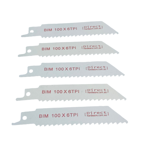 Reciprocating Saw Blades - 100mm / 6TPI (Packs of 5)
