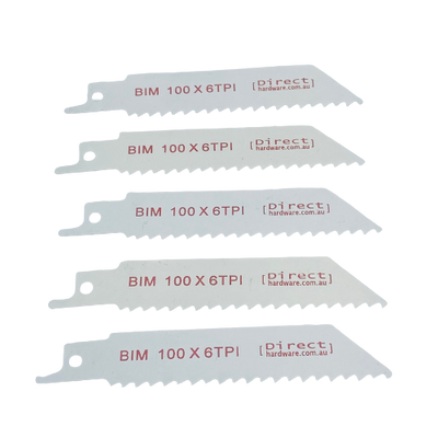 Reciprocating Saw Blades - 100mm / 6TPI (Packs of 5)