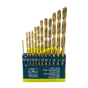 13 Piece HSS Titanium Drill Bits Round Shank
