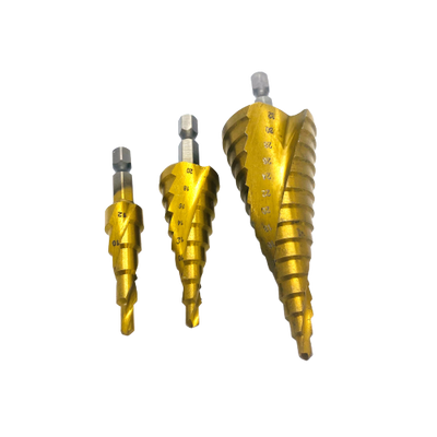 3 Piece HSS Spiral Step Drill Set 4-32mm