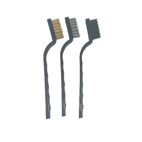 3 Piece Wire Brush Set - Brass, Stainless, Nylon
