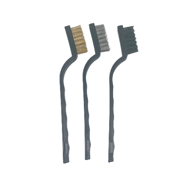 3 Piece Wire Brush Set - Brass, Stainless, Nylon