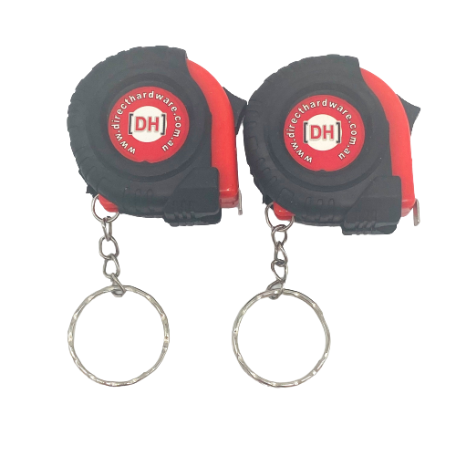 2 x 1 Meter Mini Retractable Tape Measure Keyring