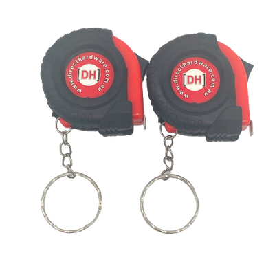 2 x 1 Meter Mini Retractable Tape Measure Keyring