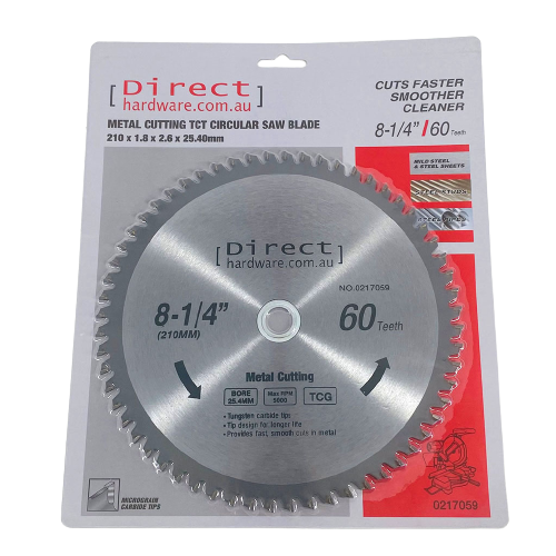 Circular Saw Blades - 210mm - 60T Teeth (METAL CUTTING)