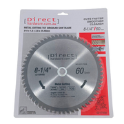 Circular Saw Blades - 210mm - 60T Teeth (METAL CUTTING)