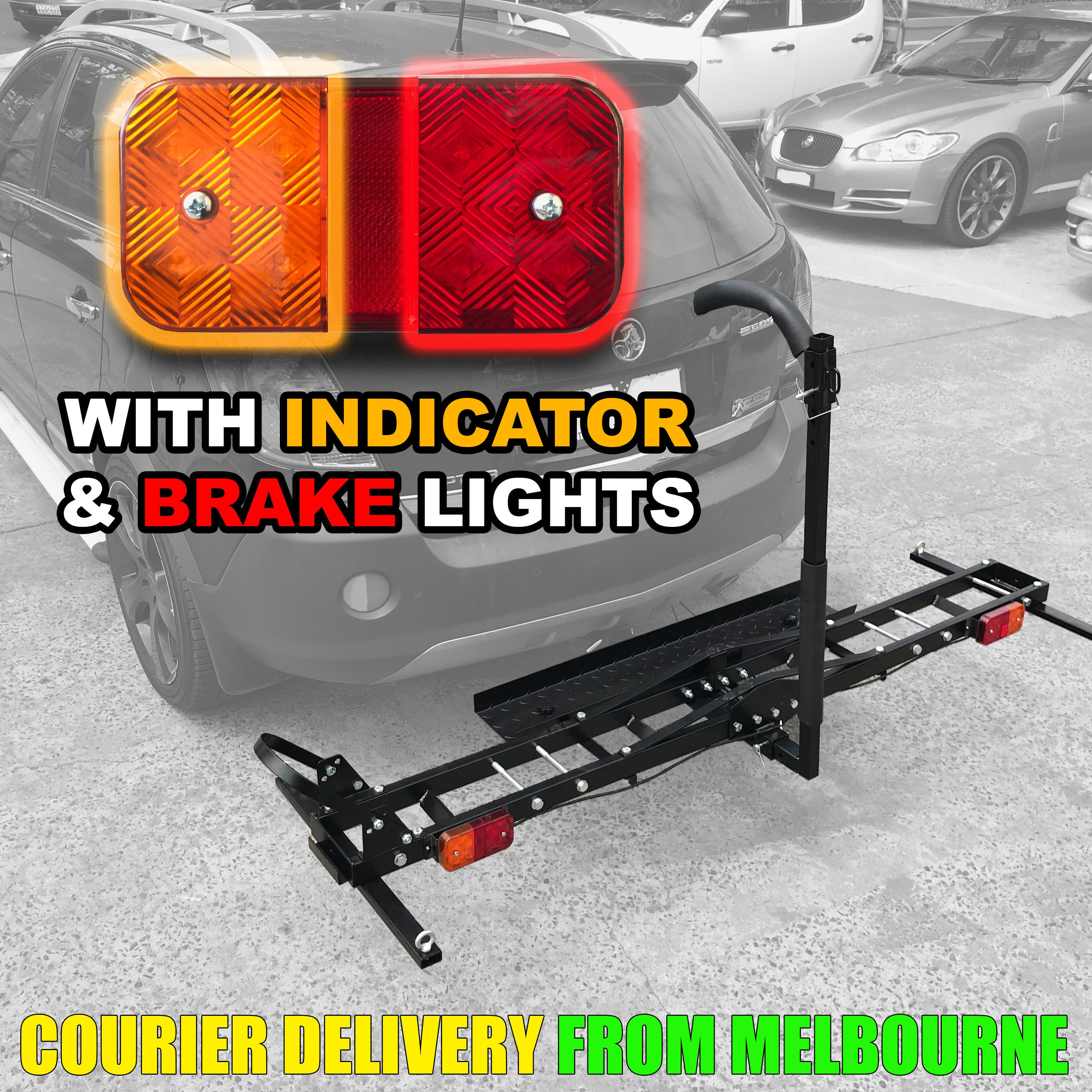 Motorbike Carrier with Ramp, Brake Light and Indicators