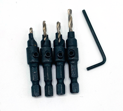 4x HSS Screw Countersink Bit Set