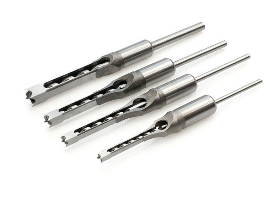 4 Piece Square Hole Mortice Woodworking Drill Bit