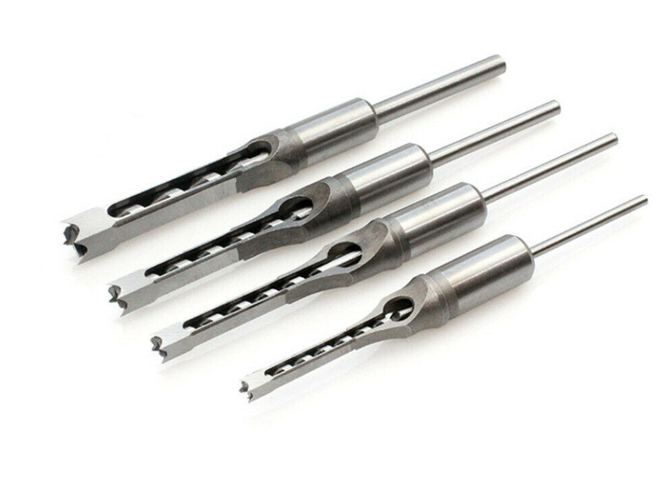 4 Piece Square Hole Mortising Woodworking Drill Bit