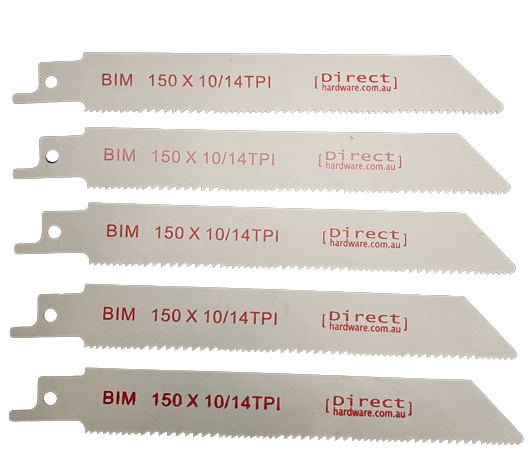 Reciprocating Saw Blades - 150mm / 10-14TPI (Packs of 5)