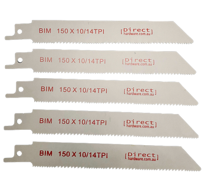 Reciprocating Saw Blades - 150mm / 10-14TPI (Packs of 5)