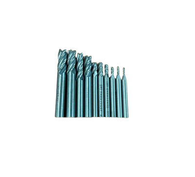 10 Piece 4 Flute Milling Drill Bit