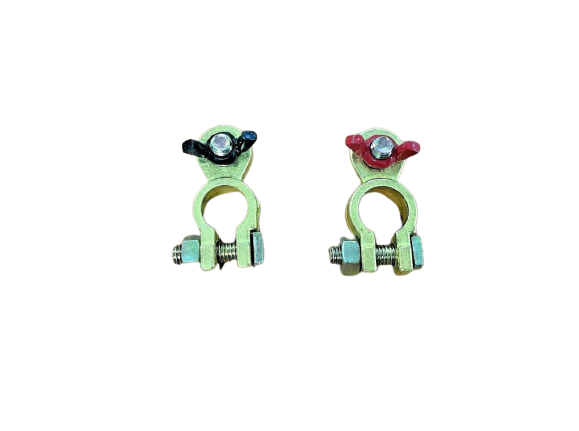 MATSON Positive & Negative Brass Wingnut Battery Terminals
