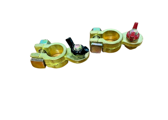 MATSON Positive & Negative Brass Wingnut Battery Terminals