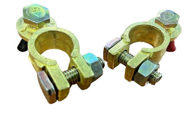 MATSON Positive & Negative Brass Wingnut Battery Terminals