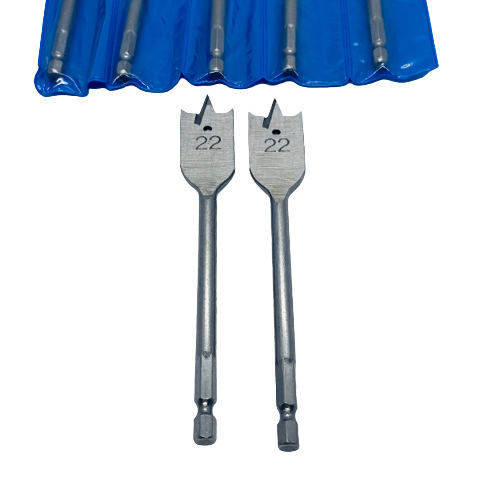 22mm x 150mm Long Timber Spade Drill Bit - 10 Pieces