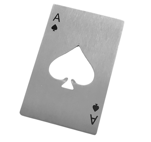 1 x Ace of Spades Credit Card Bottle Opener (Silver)
