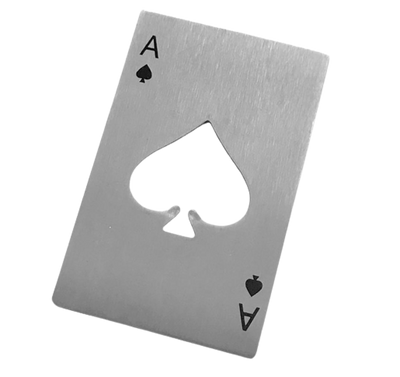 1 x Ace of Spades Credit Card Bottle Opener (Silver)
