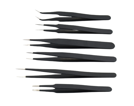 6 Piece Stainless Steel Tweezer Kit (Anti-static)