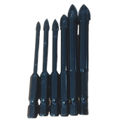 6 Piece Titanium Tile Glass Drill Bit Tungsten Carbide Cross