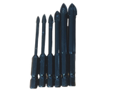 6 Piece Titanium Tile Glass Drill Bit Tungsten Carbide Cross