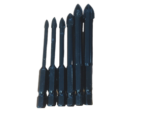 6 Piece Titanium Tile Glass Drill Bit Tungsten Carbide Cross