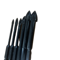 6 Piece Titanium Tile Glass Drill Bit Tungsten Carbide Cross