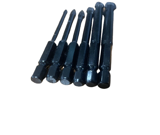 6 Piece Titanium Tile Glass Drill Bit Tungsten Carbide Cross